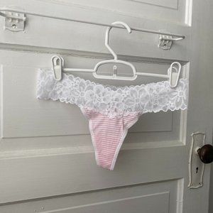 NWT Victoria’s Secret Lacy Striped Thong